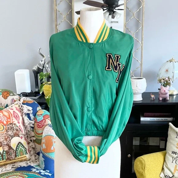 Green & yellow NY Varsity Jacket - Picture 3 of 8